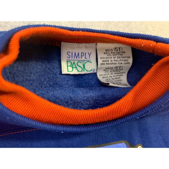 Simply Basic Boys Size 5T Long SLeeves Layered Tshirt Tee Basketball Blue Gray - Picture 3 of 3